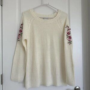 Women's Cream and White Sweatshirt